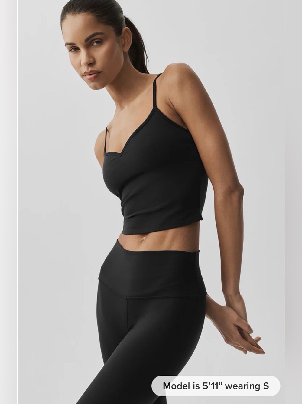 NWT Alo Yoga Airbrush Refined Bra Tank in Black Size Small - Picture 4 of 6